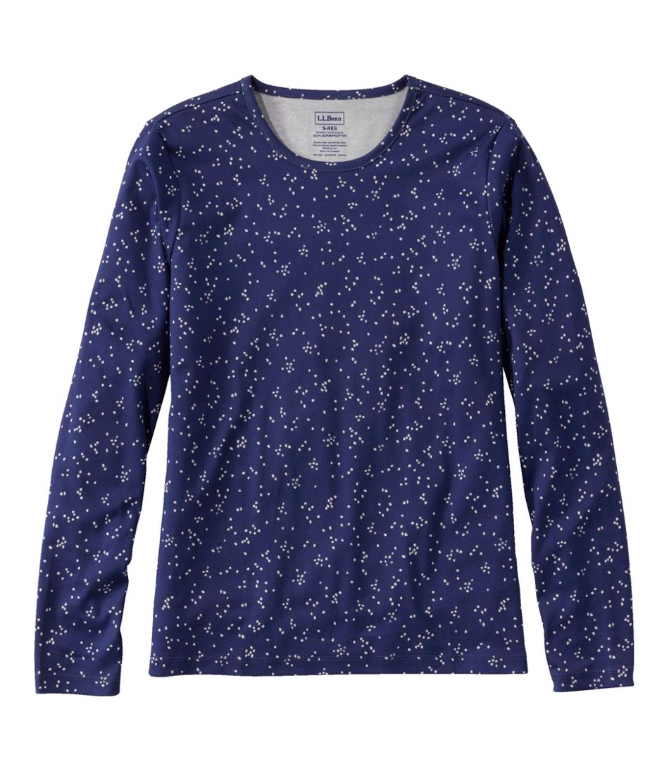 Women's Pima Cotton Tee Long-Sleeve Crewneck Print
