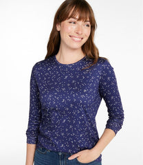 Women's Pima Cotton Tee Long-Sleeve Crewneck Print
