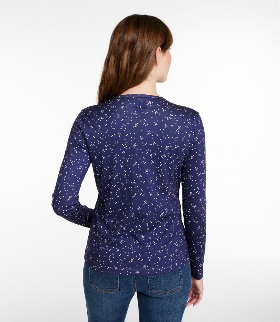 Women's Pima Cotton Tee Long-Sleeve Crewneck Print