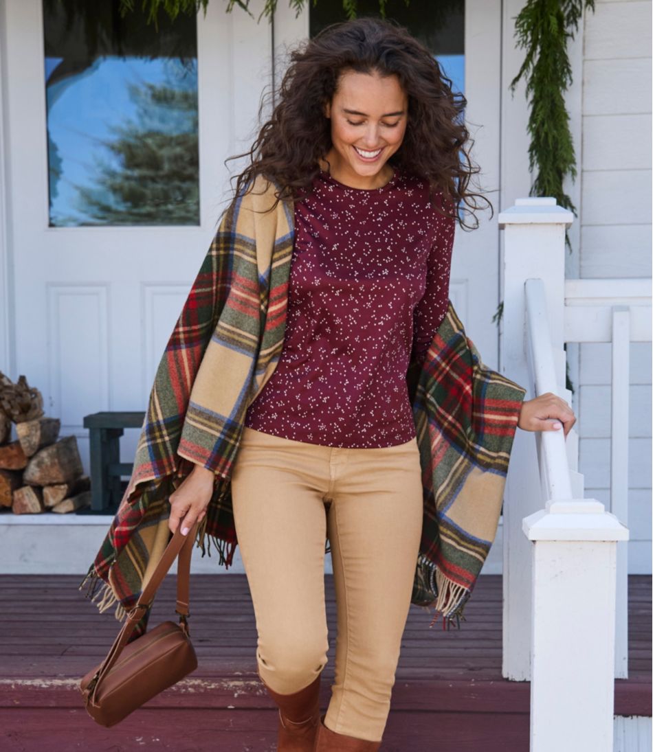 Women's Pima Cotton Tee Long-Sleeve Crewneck Print