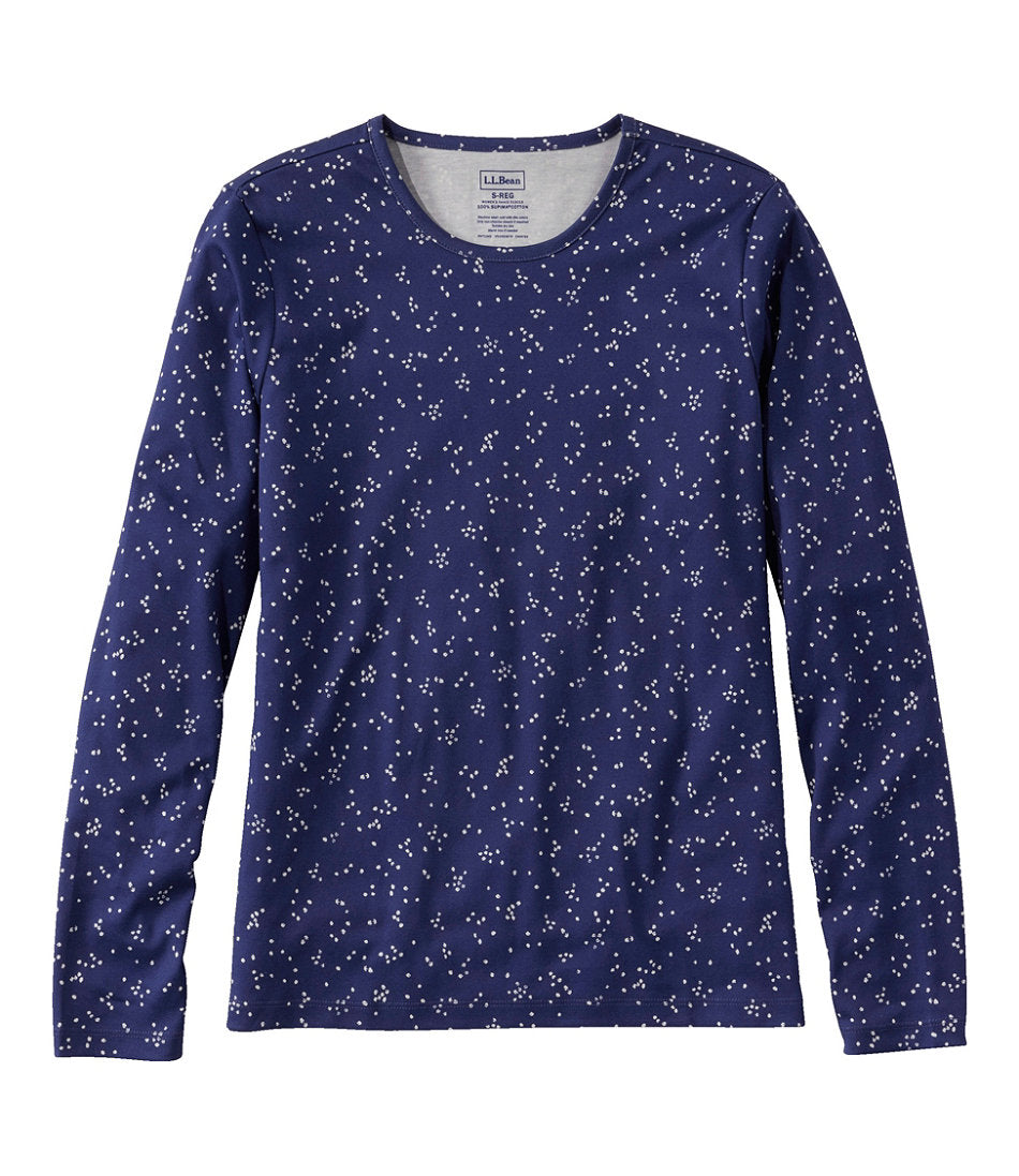 Women's Pima Cotton Tee Long-Sleeve Crewneck Print