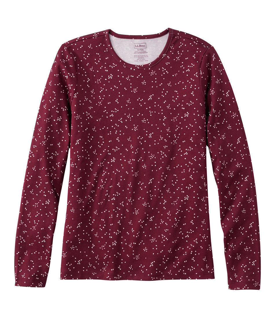 Women's Pima Cotton Tee Long-Sleeve Crewneck Print