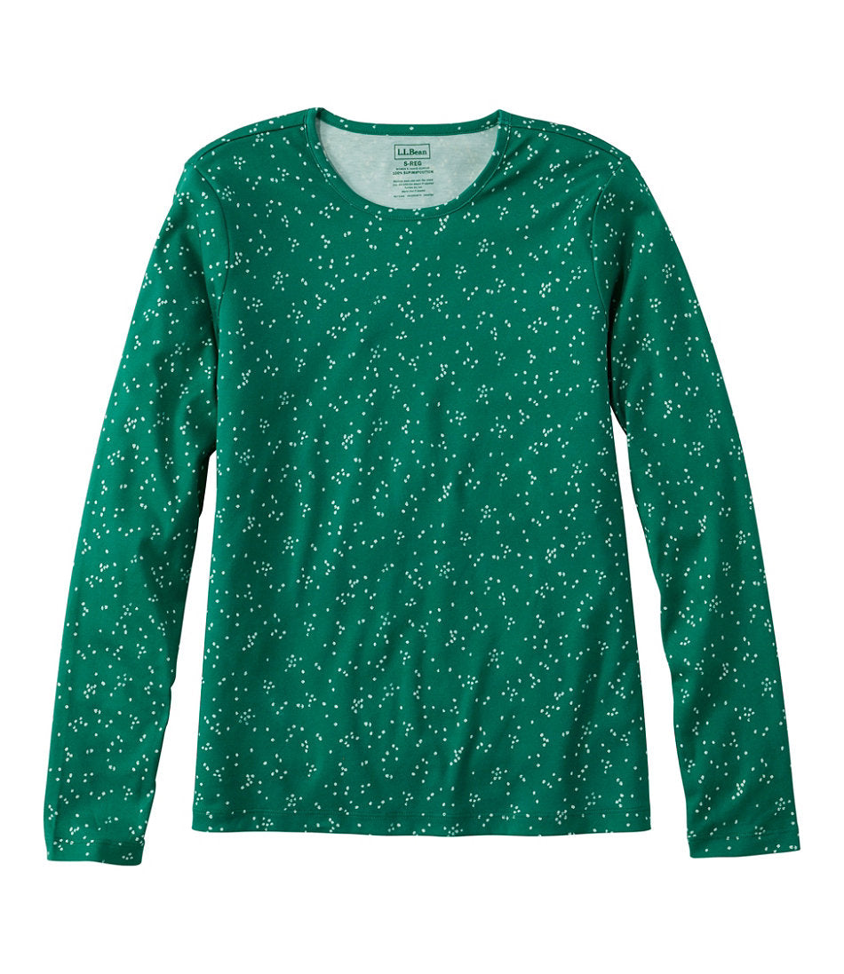 Women's Pima Cotton Tee Long-Sleeve Crewneck Print