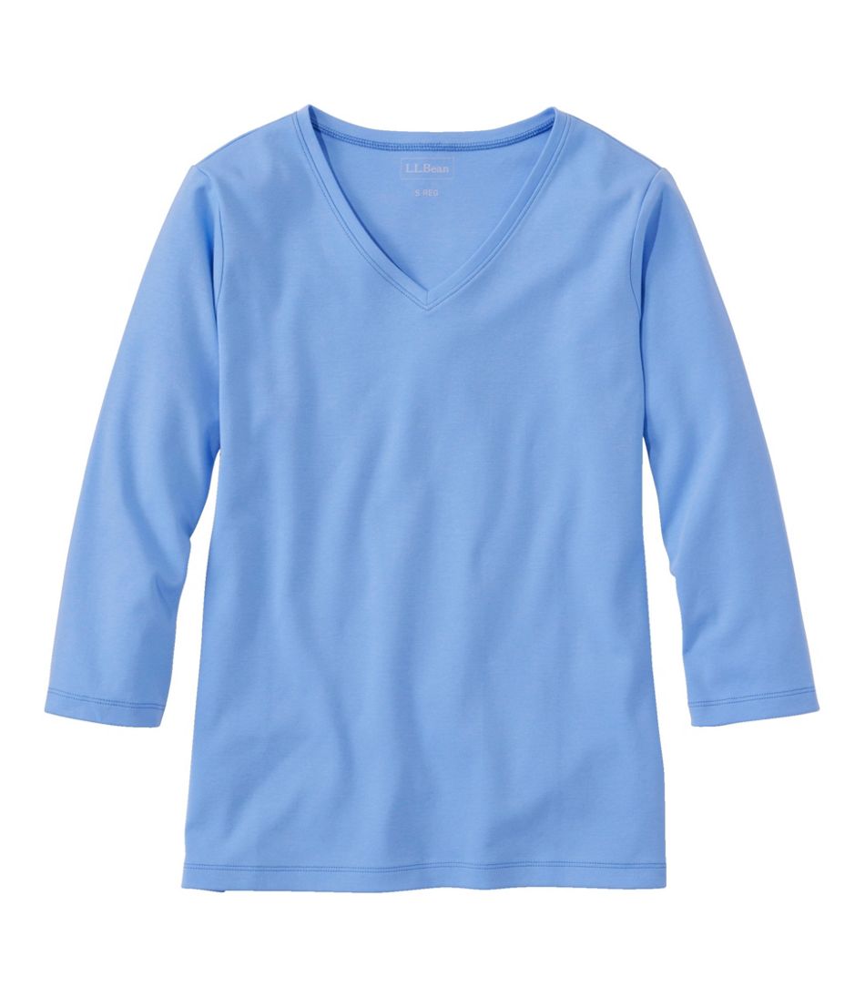 Three-Quarter-Sleeve Women's L.L.Bean V-Neck