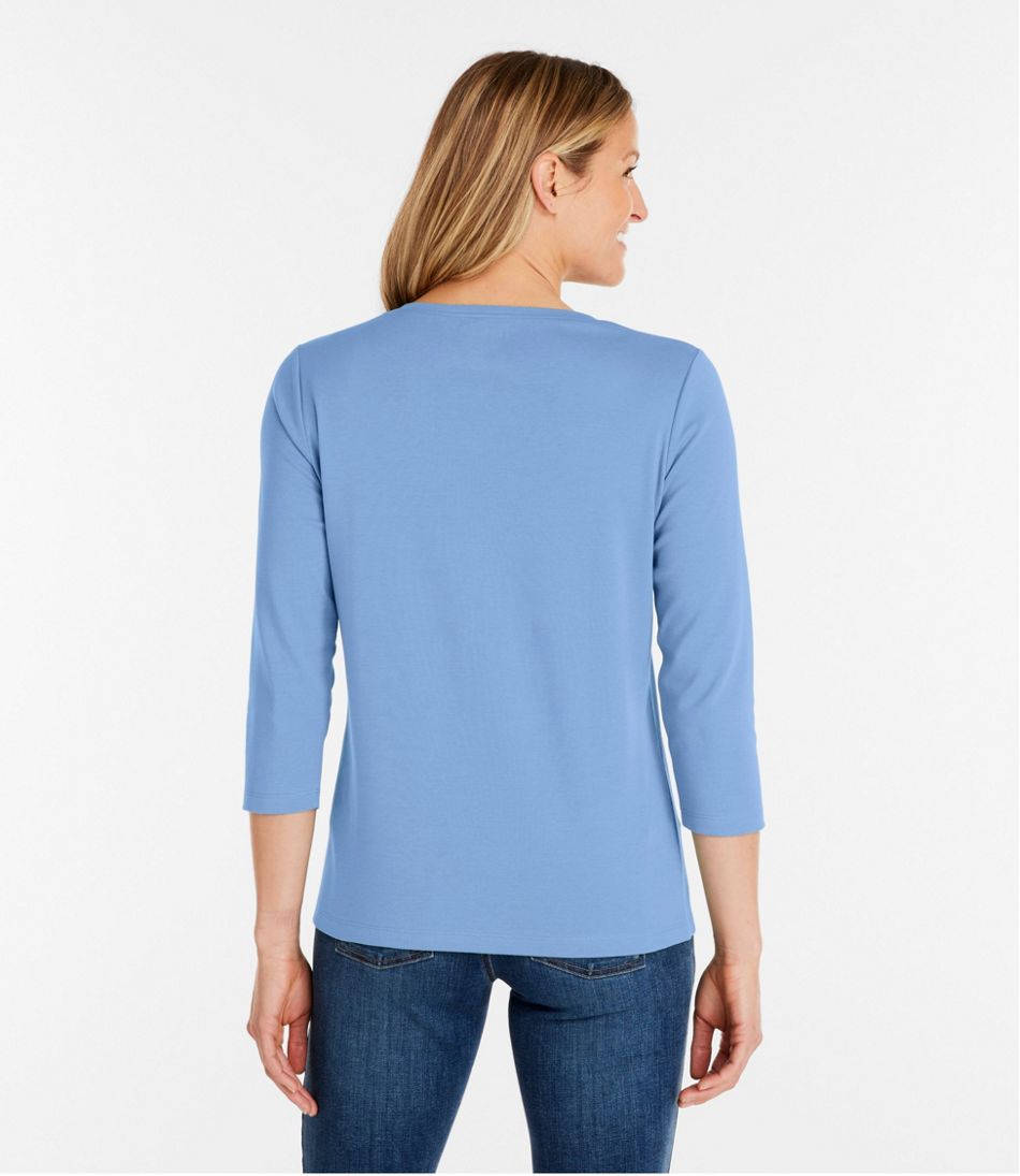 Three-Quarter-Sleeve Women's L.L.Bean V-Neck