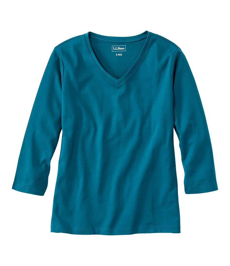 Three-Quarter-Sleeve Women's L.L.Bean V-Neck