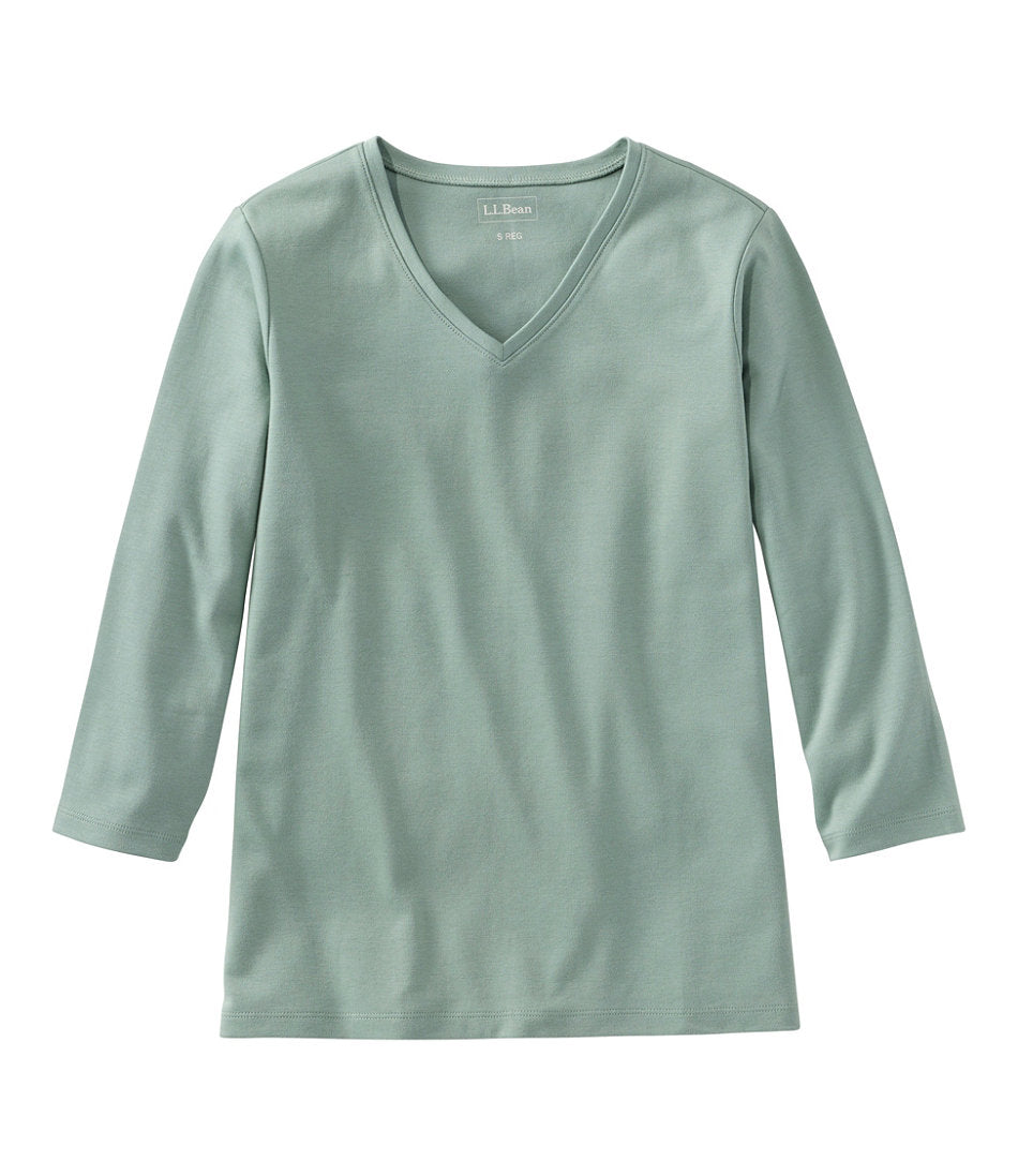 Three-Quarter-Sleeve Women's L.L.Bean V-Neck
