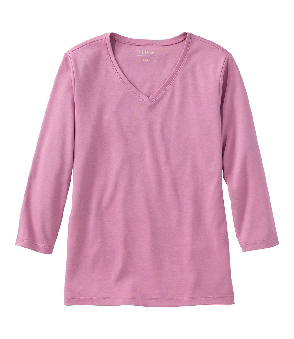 Three-Quarter-Sleeve Women's L.L.Bean V-Neck