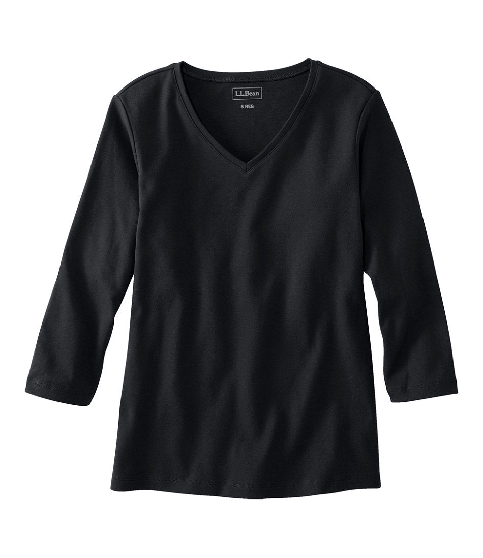 Three-Quarter-Sleeve Women's L.L.Bean V-Neck