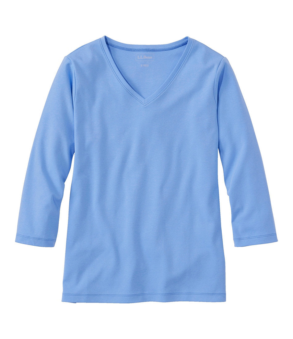 Three-Quarter-Sleeve Women's L.L.Bean V-Neck