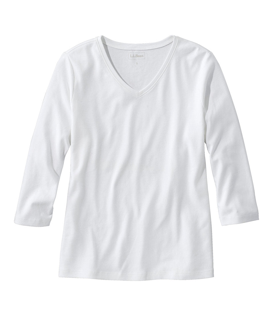 Three-Quarter-Sleeve Women's L.L.Bean V-Neck