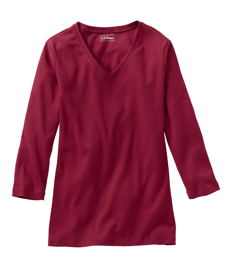 Three-Quarter-Sleeve Women's L.L.Bean V-Neck