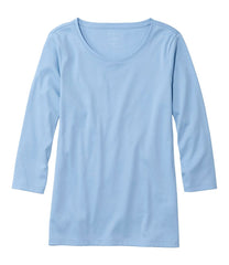 Three-Quarter-Sleeve Jewelneck Women's Pima Cotton Shaped Tee