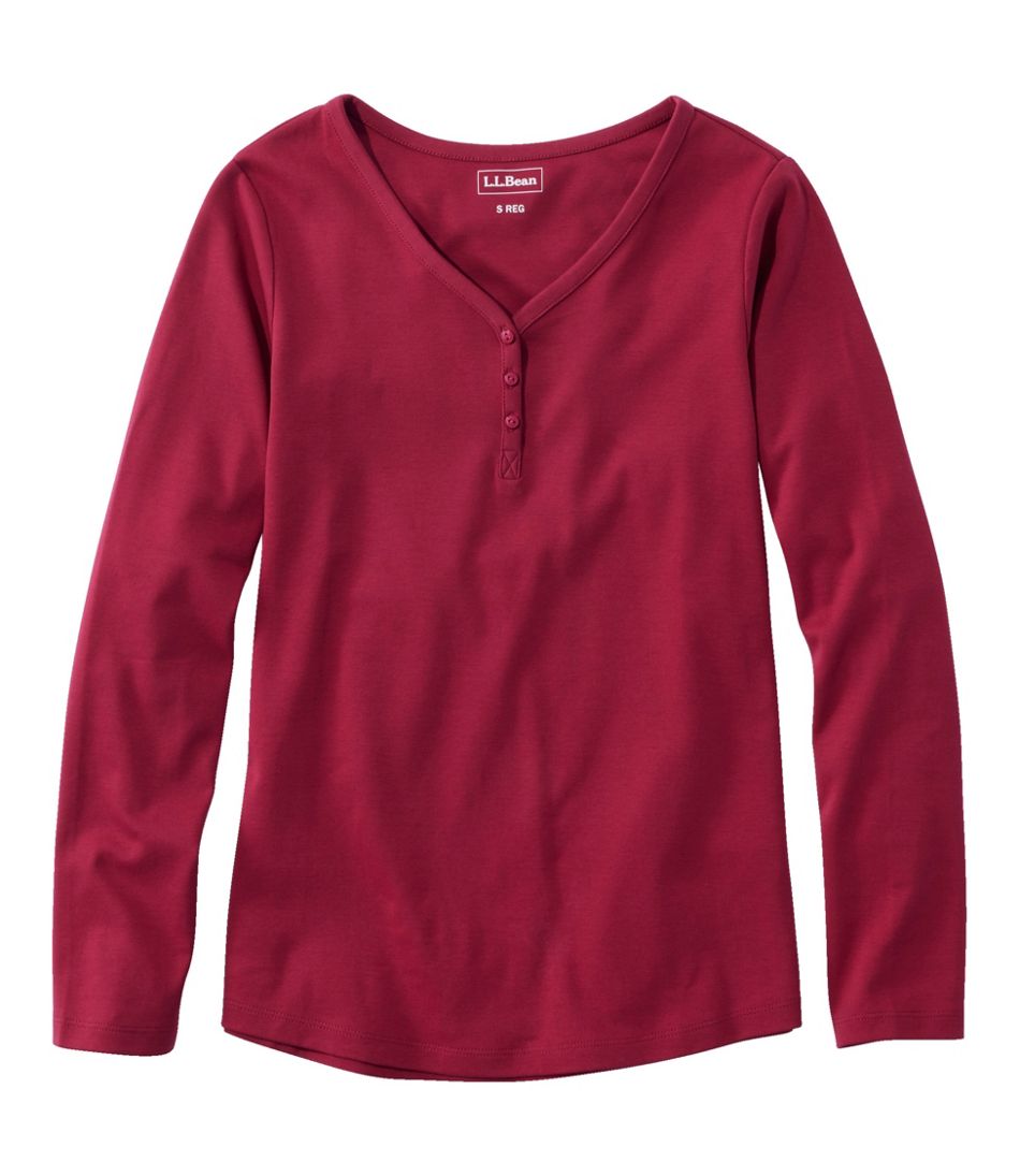 Women's L.L.Bean V-Neck Henley Long-Sleeve
