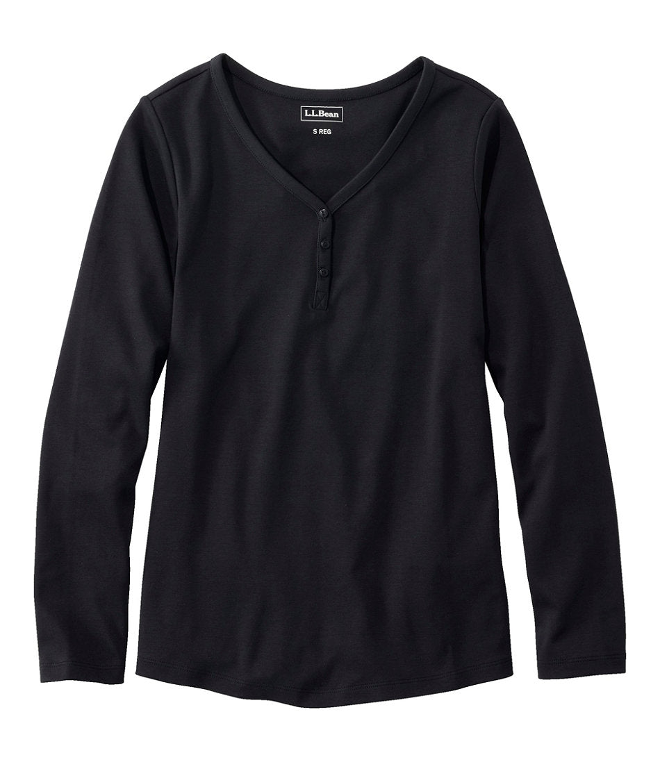 Women's L.L.Bean V-Neck Henley Long-Sleeve
