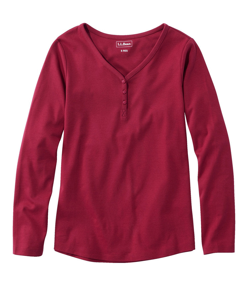 Women's L.L.Bean V-Neck Henley Long-Sleeve