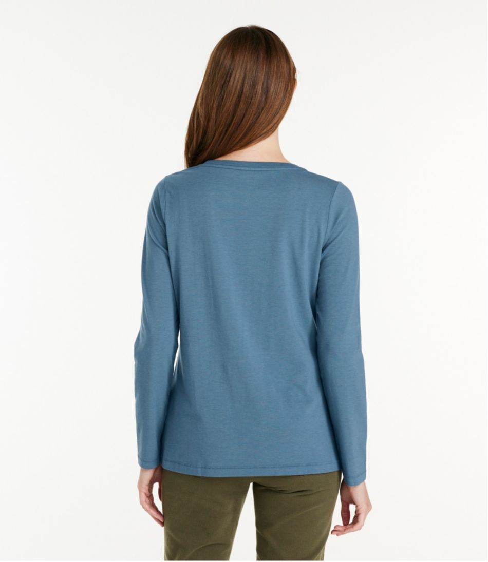 Scoopneck Long-Sleeve Women's Soft Stretch Supima-Blend Tee