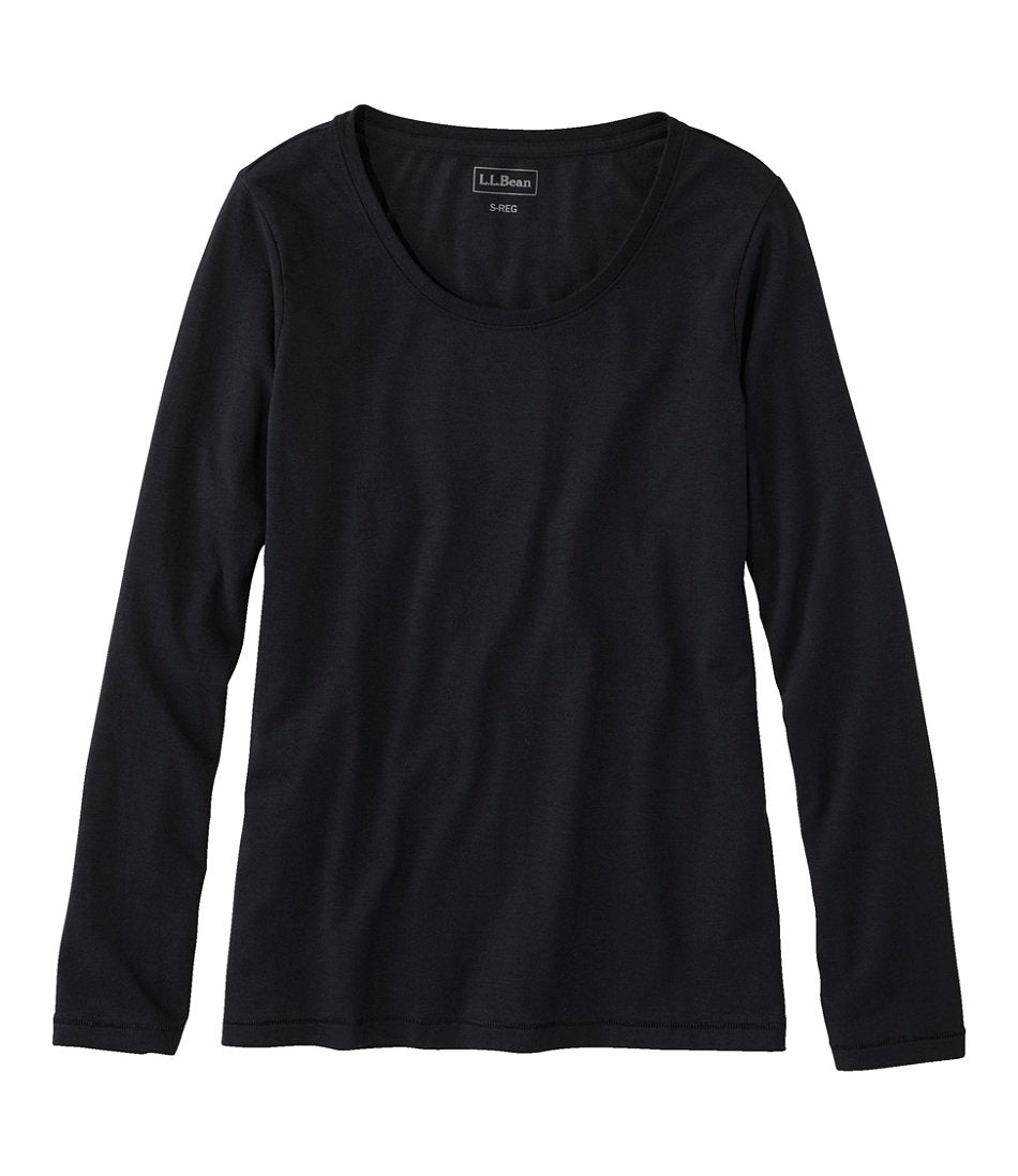 Scoopneck Long-Sleeve Women's Soft Stretch Supima-Blend Tee