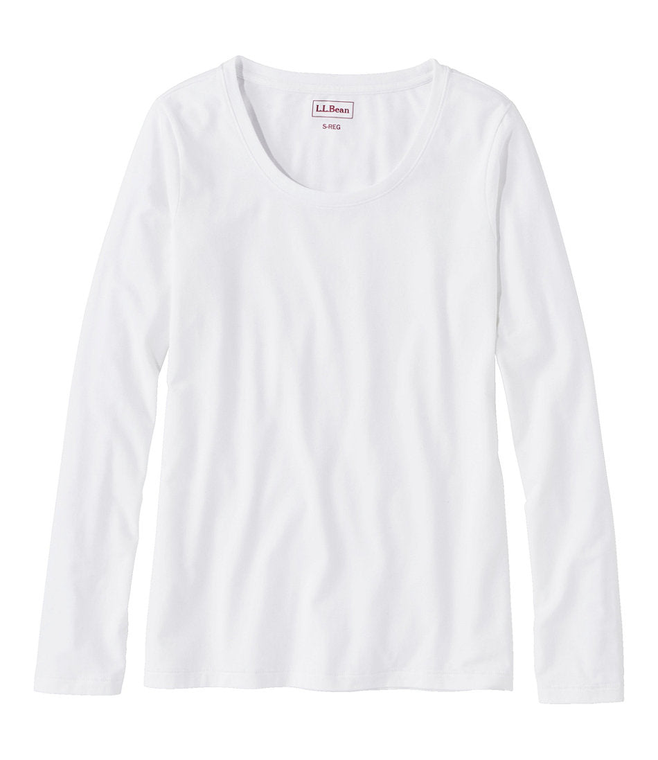 Scoopneck Long-Sleeve Women's Soft Stretch Supima-Blend Tee
