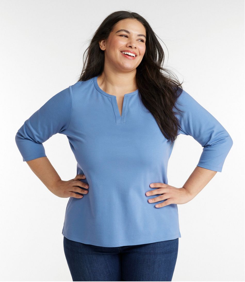Women's L.L.Bean Tee Three-Quarter-Sleeve Splitneck Tunic