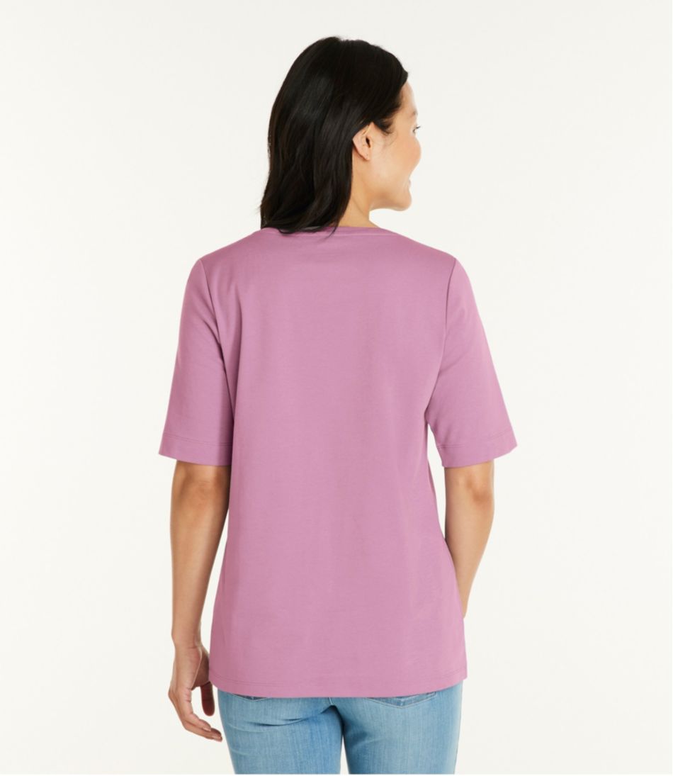 Women's L.L.Bean Jewelneck Tee, Elbow-Sleeve