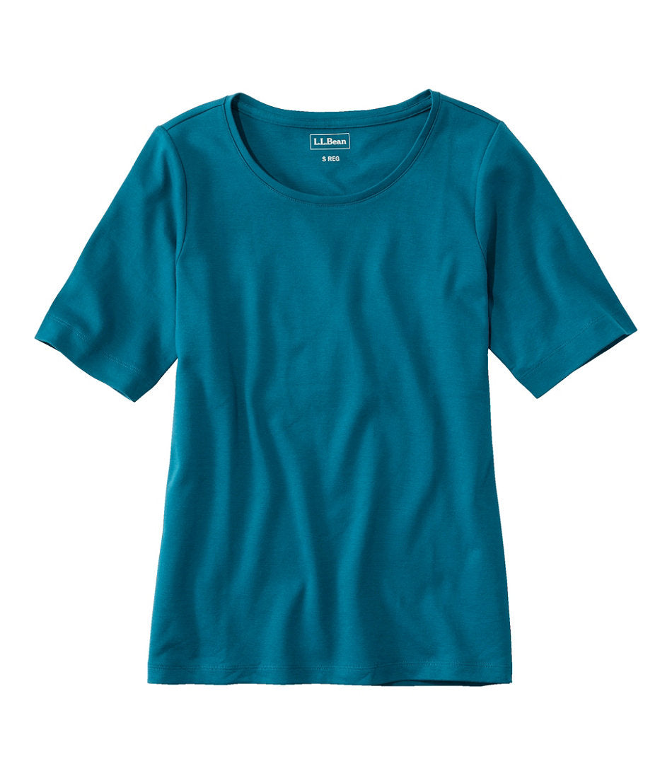 Women's L.L.Bean Jewelneck Tee Elbow-Sleeve