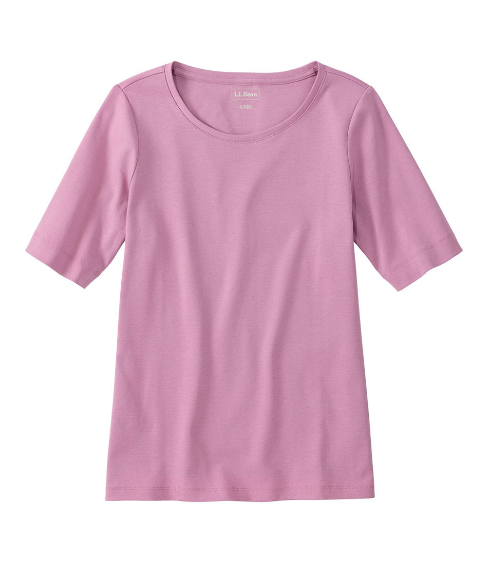 Women's L.L.Bean Jewelneck Tee Elbow-Sleeve
