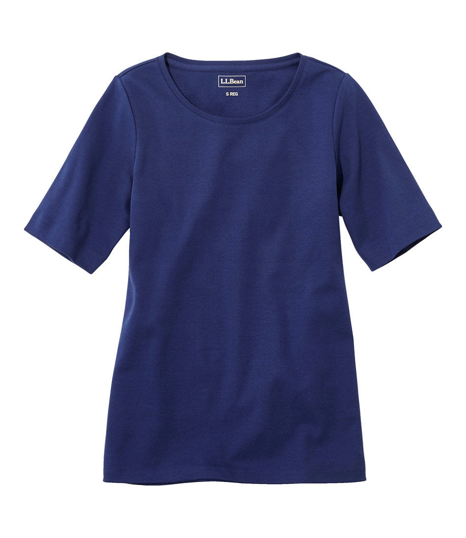 Women's L.L.Bean Jewelneck Tee Elbow-Sleeve