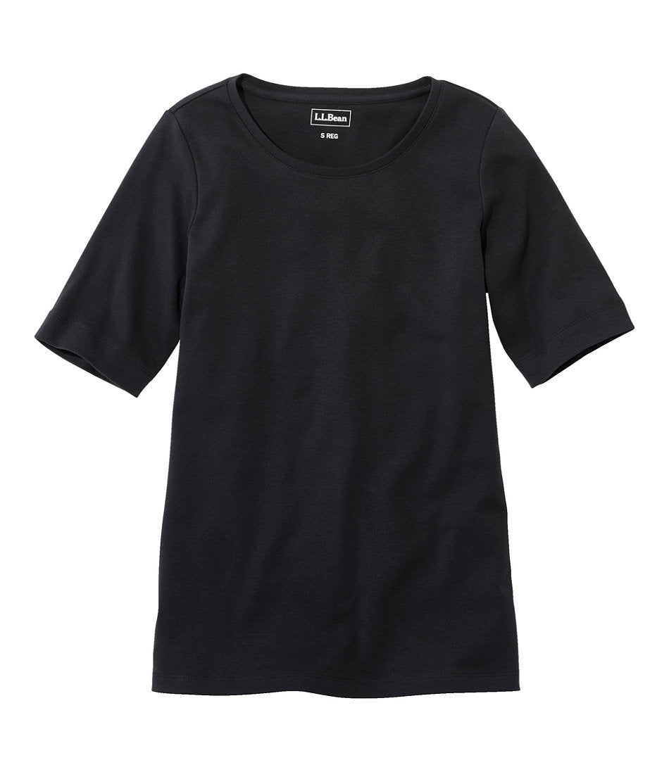 Women's L.L.Bean Jewelneck Tee Elbow-Sleeve