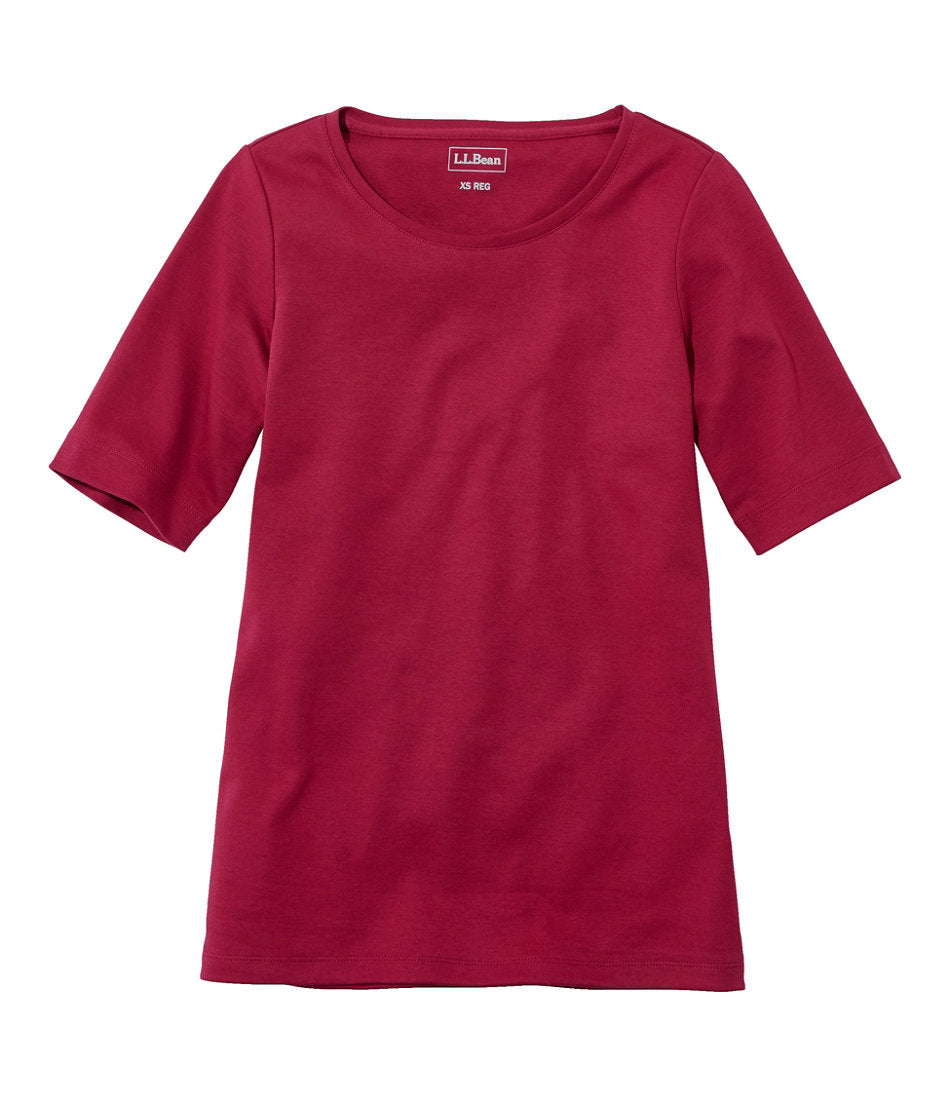 Women's L.L.Bean Jewelneck Tee Elbow-Sleeve