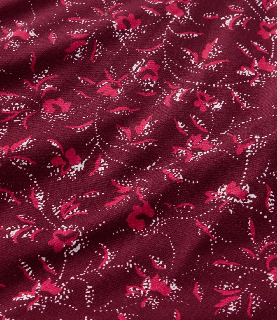 Women's Pima Cotton Tee, Shawl Long-Sleeve Print