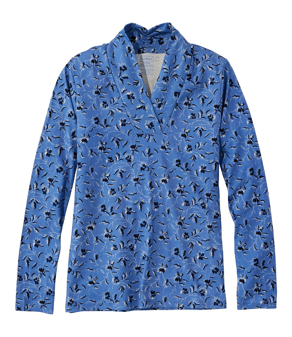Women's Pima Cotton Tee Shawl Long-Sleeve Print