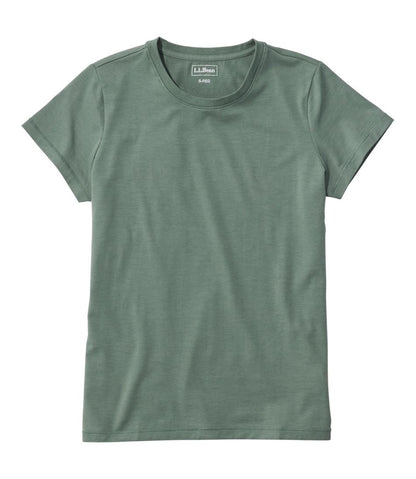 Women's Soft Stretch Supima-Blend Tee, Crewneck Short-Sleeve