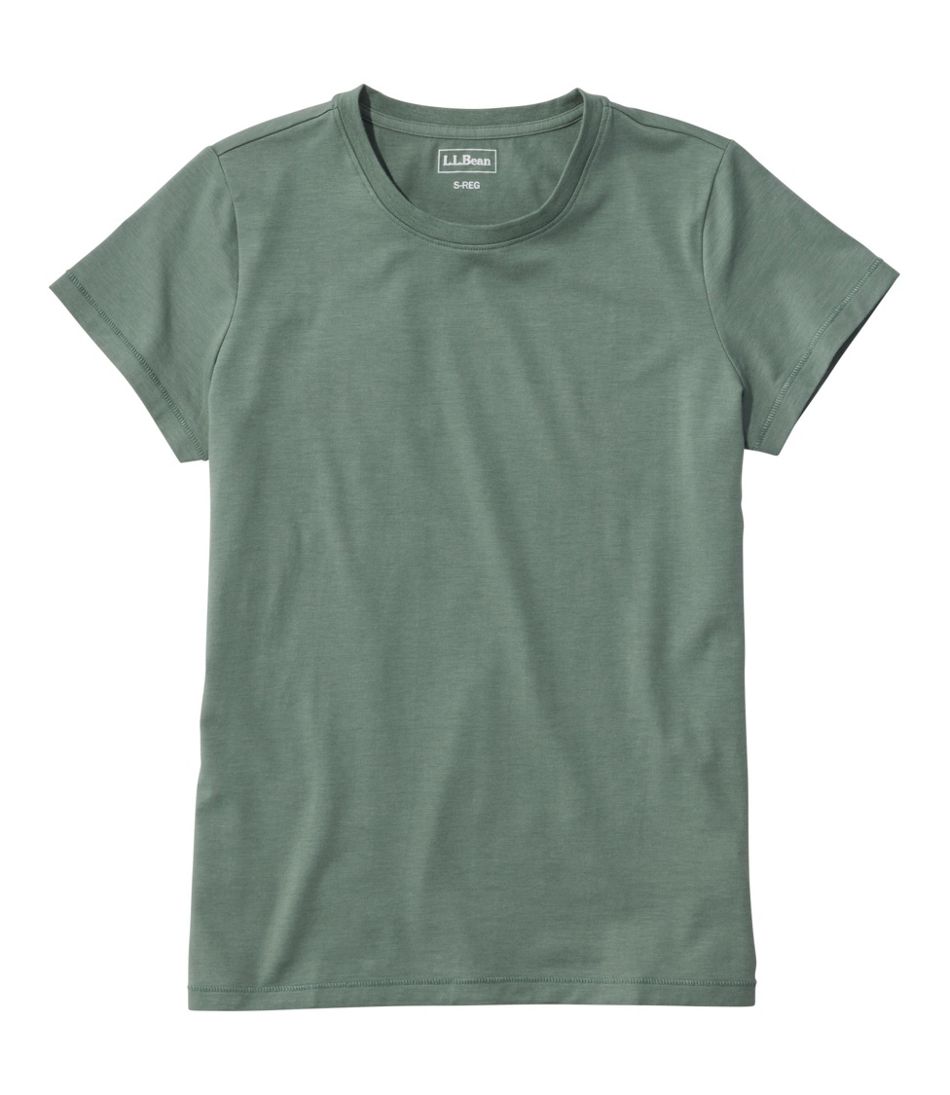Women's Soft Stretch Supima-Blend Tee Crewneck Short-Sleeve