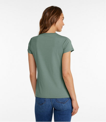 Women's Soft Stretch Supima-Blend Tee, Crewneck Short-Sleeve