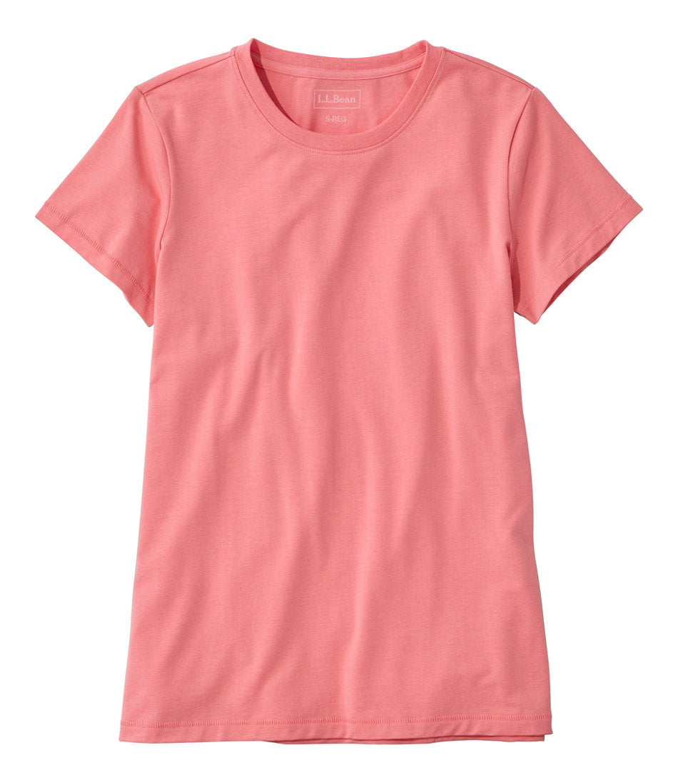 Women's Soft Stretch Supima-Blend Tee Crewneck Short-Sleeve