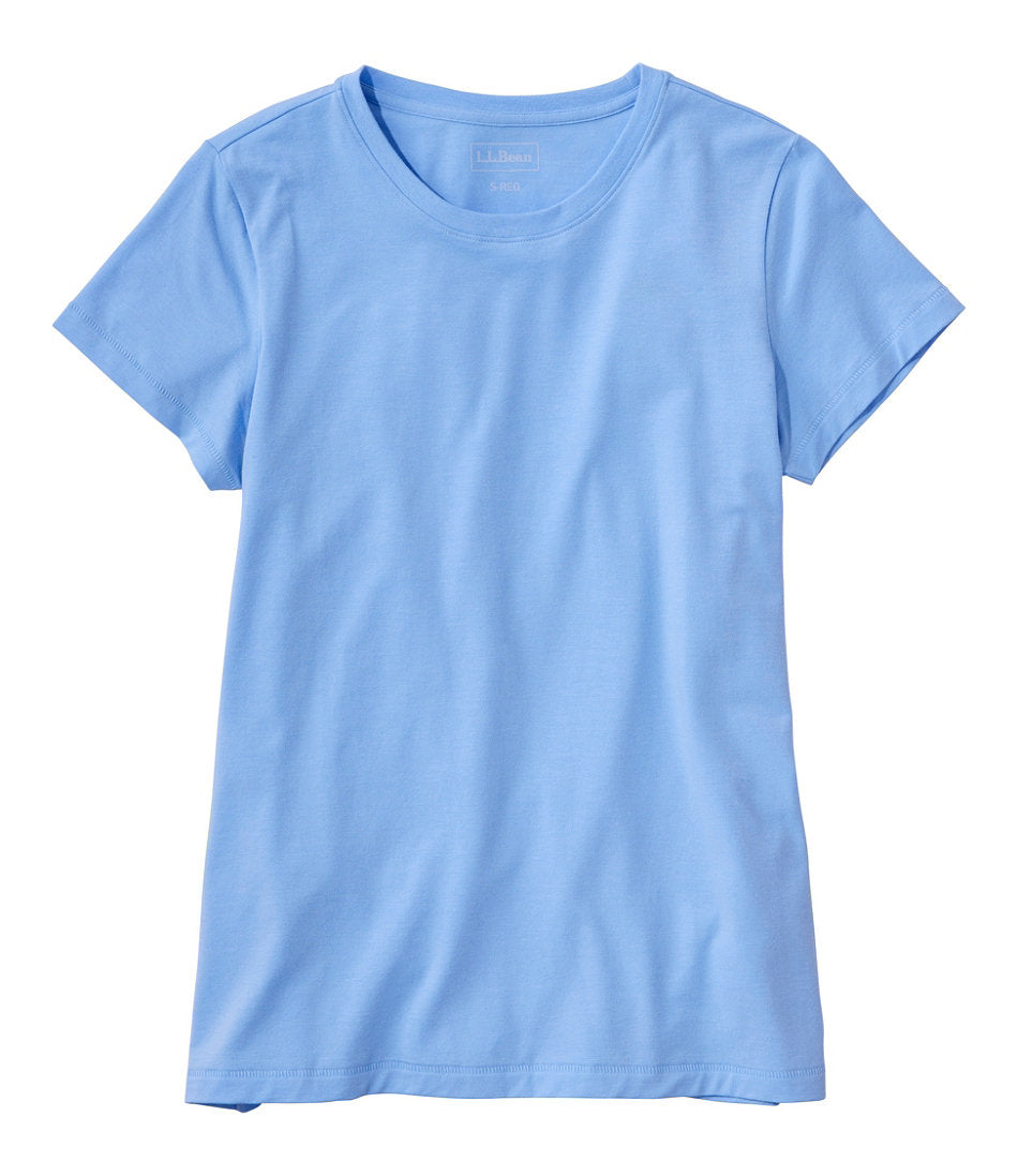 Women's Soft Stretch Supima-Blend Tee Crewneck Short-Sleeve