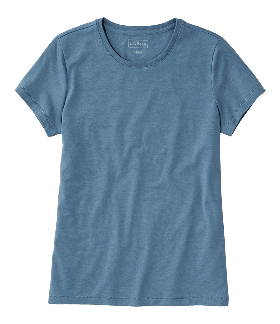 Women's Soft Stretch Supima-Blend Tee Crewneck Short-Sleeve