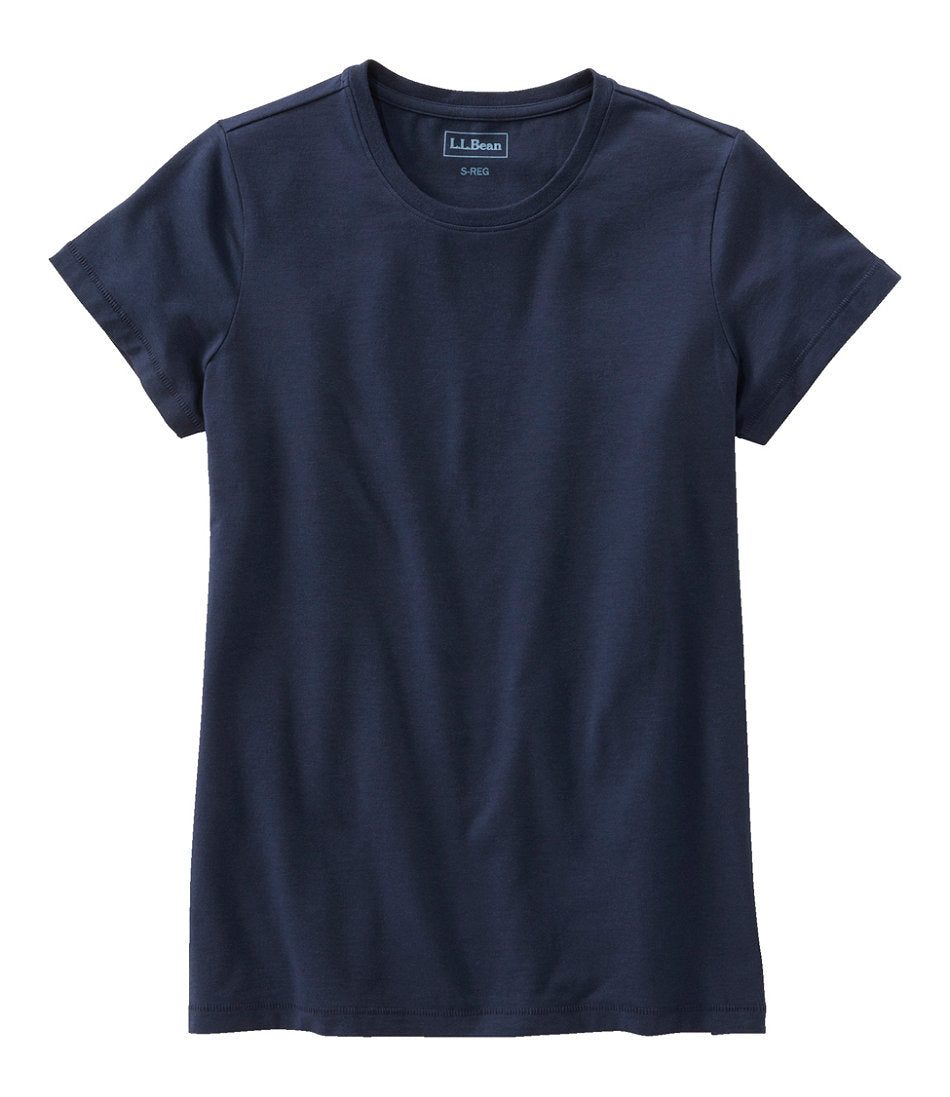 Women's Soft Stretch Supima-Blend Tee Crewneck Short-Sleeve