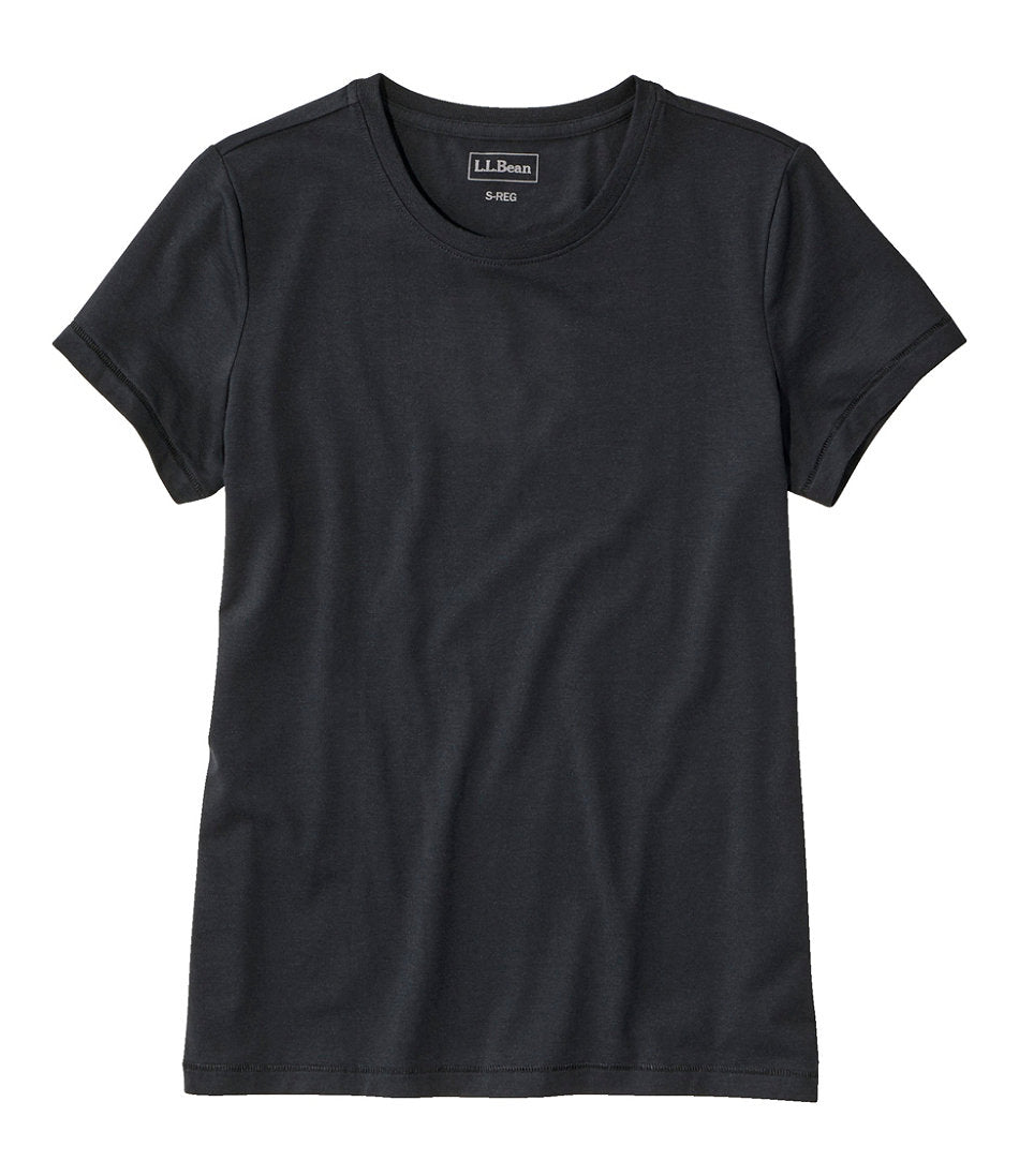 Women's Soft Stretch Supima-Blend Tee Crewneck Short-Sleeve