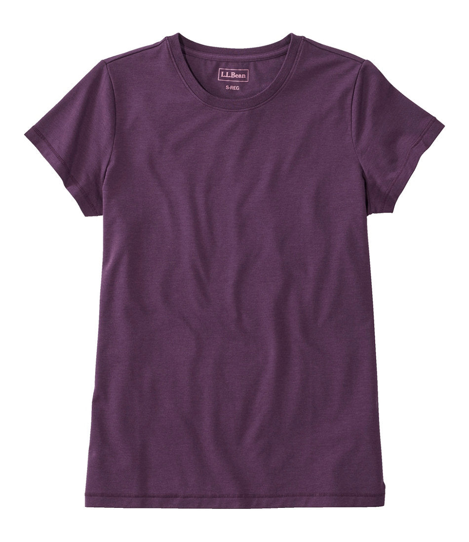 Women's Soft Stretch Supima-Blend Tee Crewneck Short-Sleeve