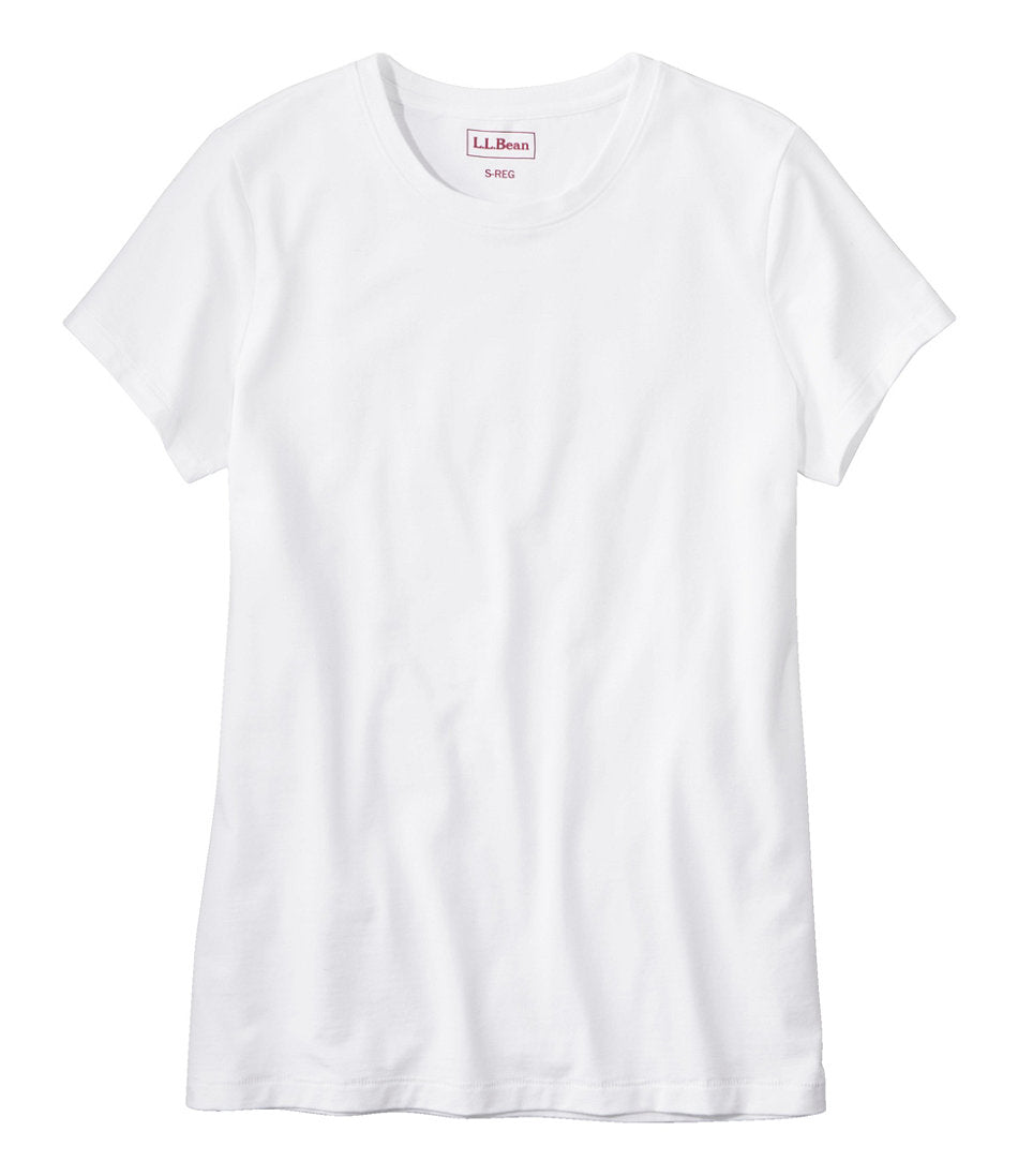 Women's Soft Stretch Supima-Blend Tee Crewneck Short-Sleeve