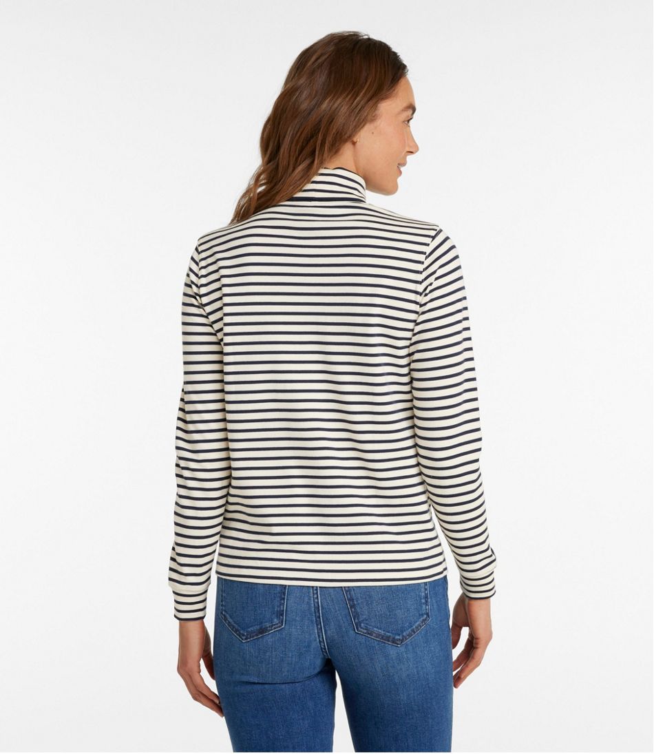 Long-Sleeve Stripe Women's L.L.Bean Interlock Turtleneck