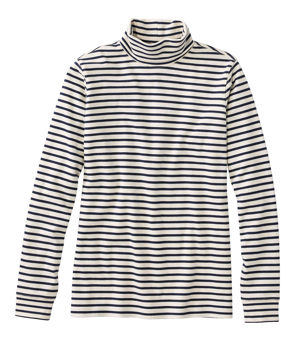 Long-Sleeve Stripe Women's L.L.Bean Interlock Turtleneck