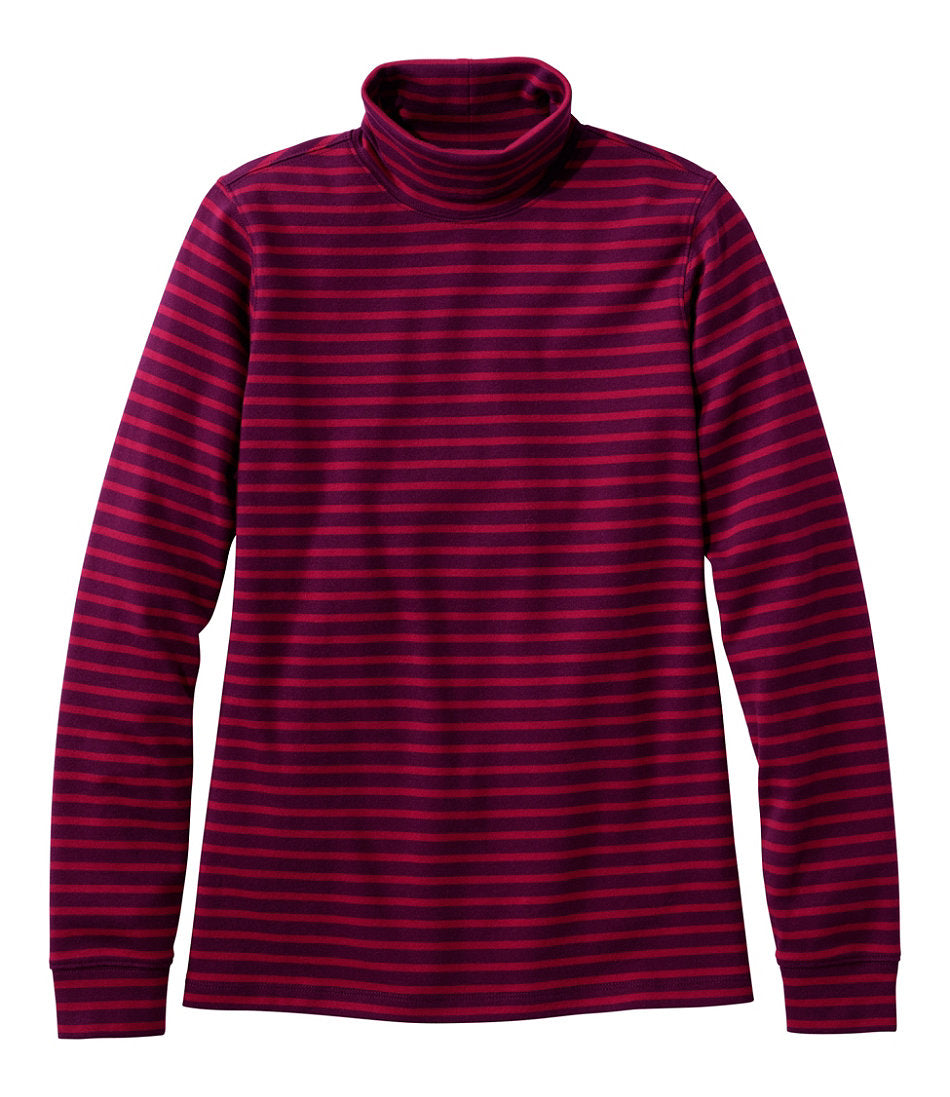 Long-Sleeve Stripe Women's L.L.Bean Interlock Turtleneck