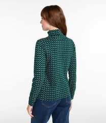 Long-Sleeve Allover Print Women's L.L.Bean Interlock Turtleneck