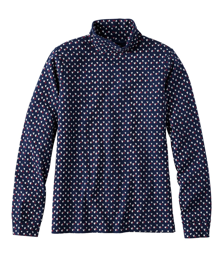 Long-Sleeve Allover Print Women's L.L.Bean Interlock Turtleneck