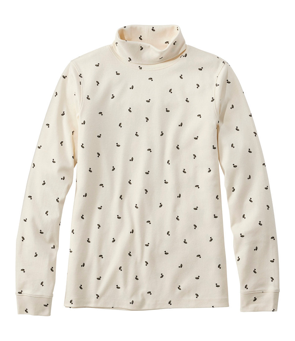 Long-Sleeve Allover Print Women's L.L.Bean Interlock Turtleneck