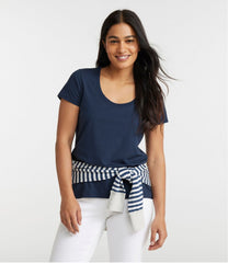 Women's Soft Stretch Supima-Blend Tee Scoopneck Short-Sleeve