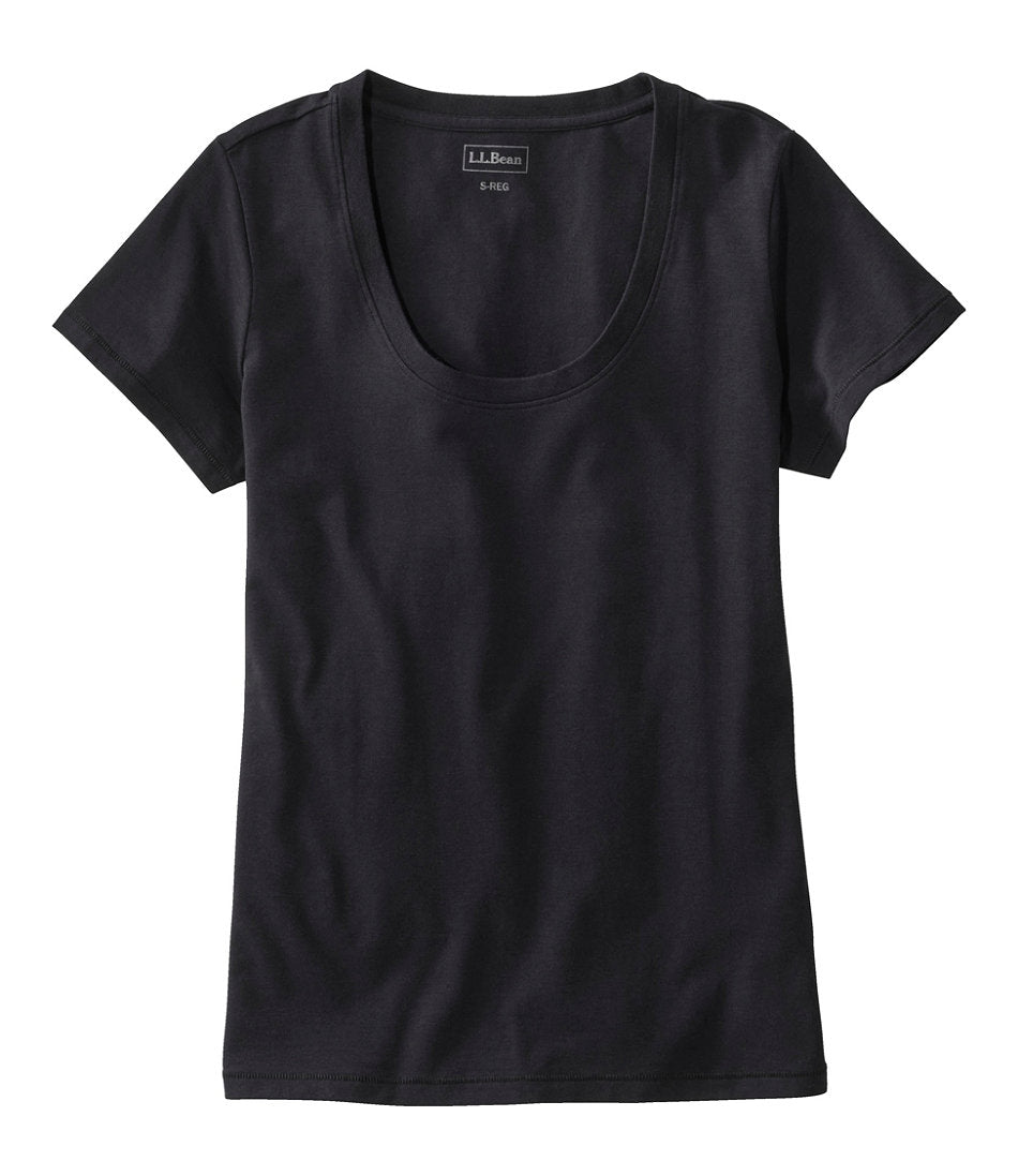 Women's Soft Stretch Supima-Blend Tee Scoopneck Short-Sleeve